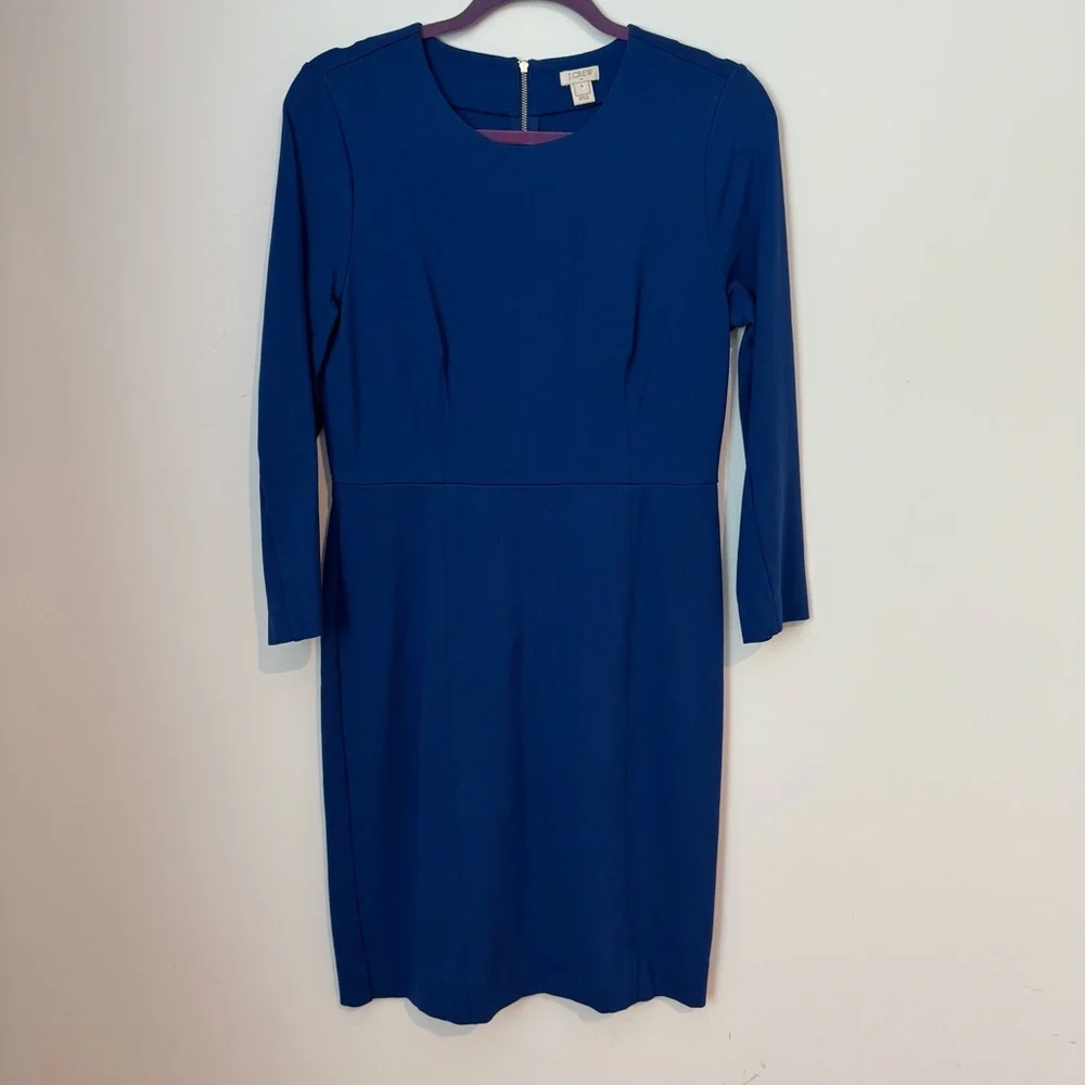 J. Crew Royal Blue 3/4 Long Sleeve Dress